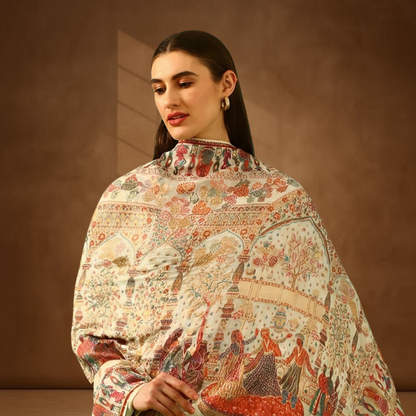 Mughal Darbar Zari Kani Shawl