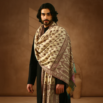 Pashmina Sozni Gents Butidar Shawl