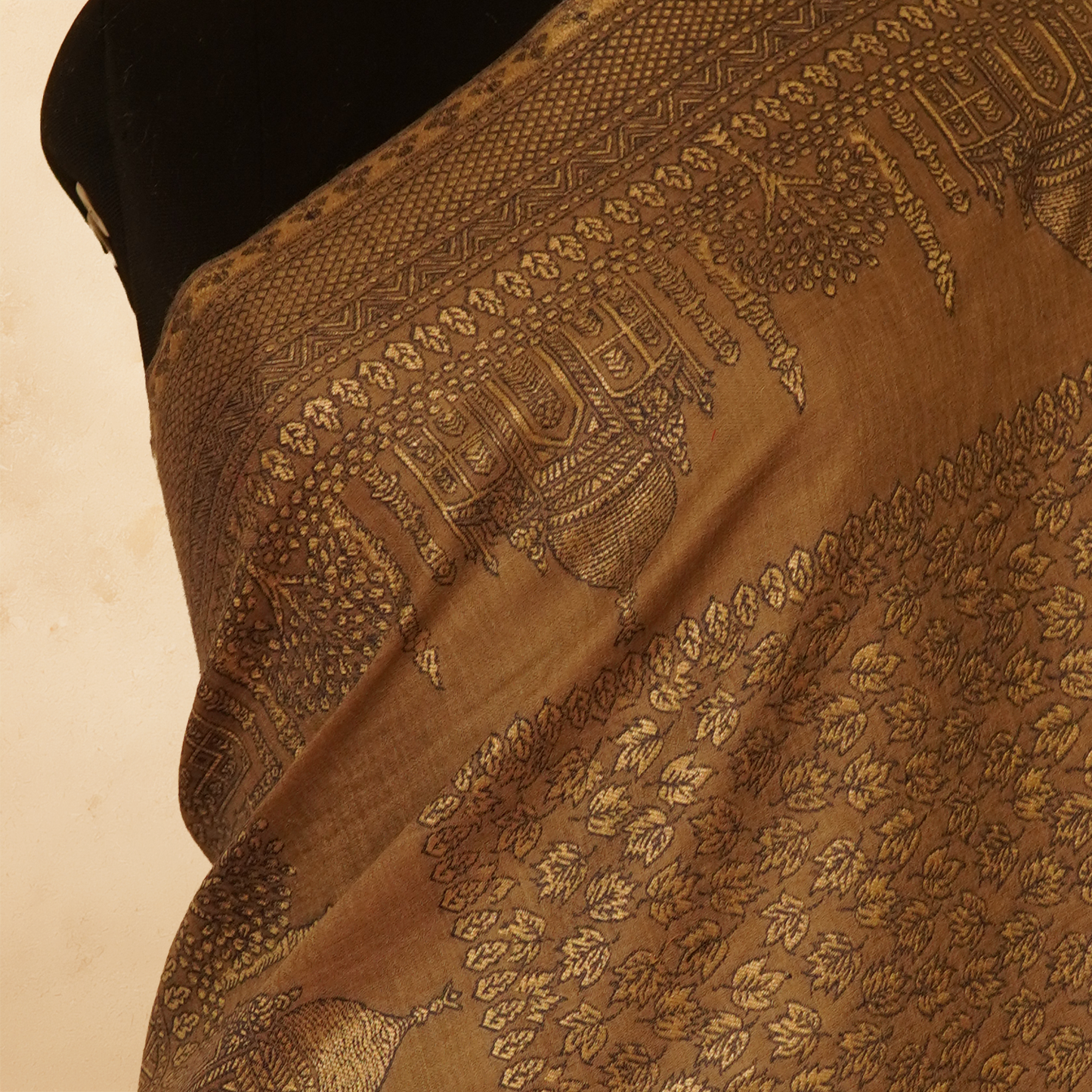 Zari Kani Stole - Taupe Palace