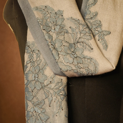 Valentino Lace Fine Wool Stole