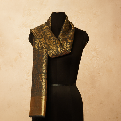 Moonlight Reversible Stole - Charcoal Grove
