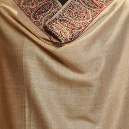 Fine Wool Kani Border Work Shawl