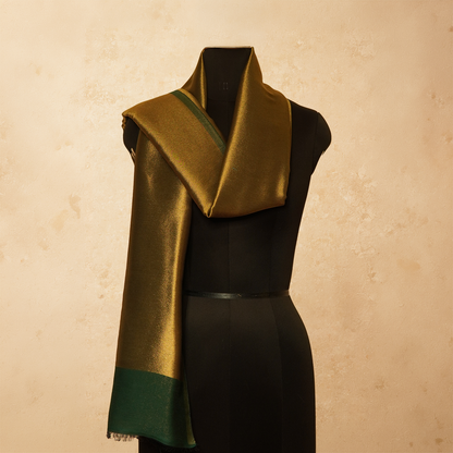 Moonlight Reversible Stole - Olive Gold