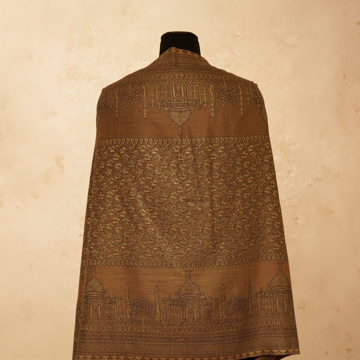 Zari Kani Stole - Taupe Palace