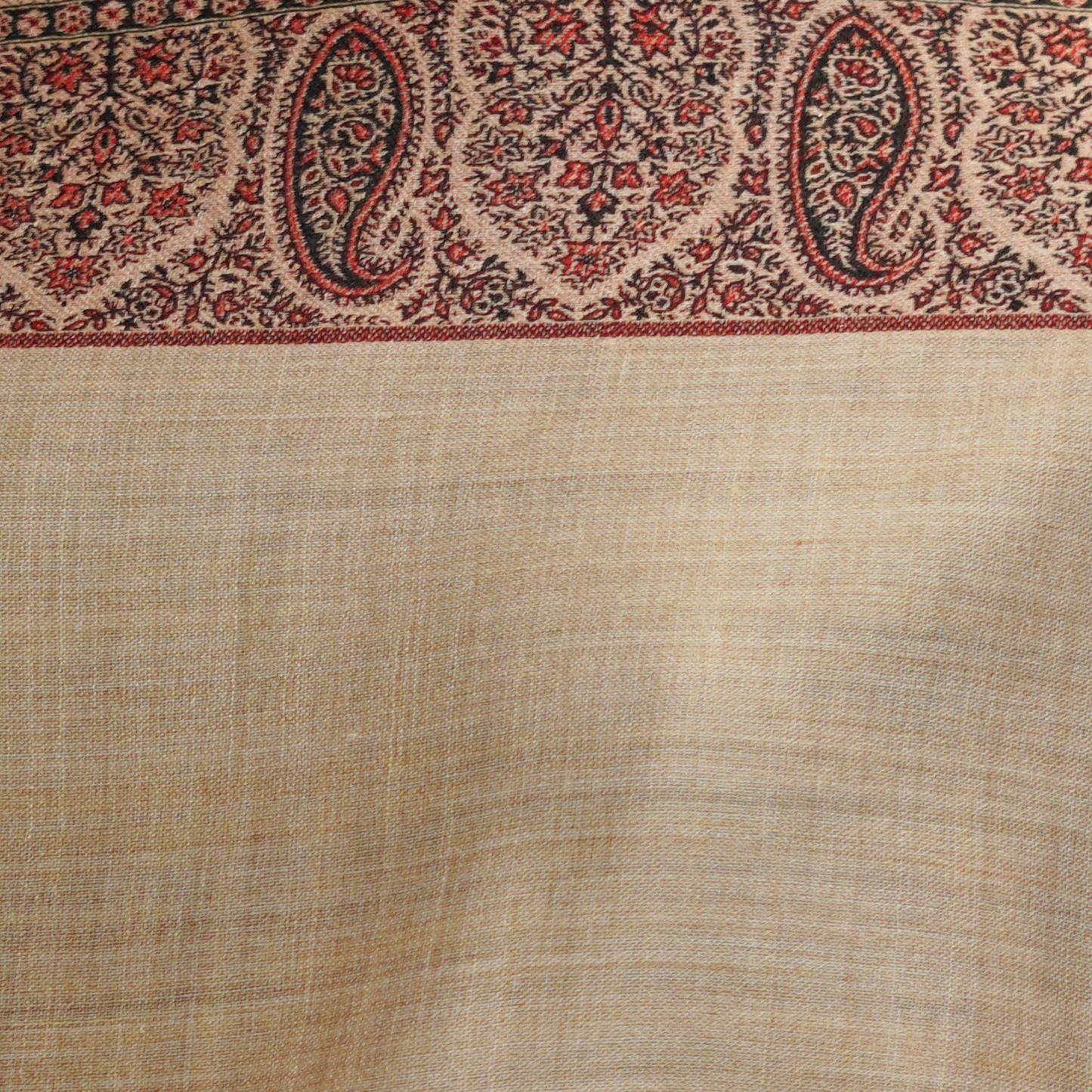 Fine Wool Kani Border Work Shawl