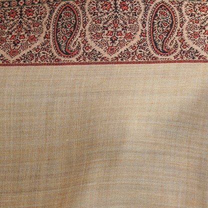 Fine Wool Kani Border Work Shawl